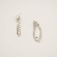 Load image into Gallery viewer, Dangling Sterling Silver Cuban Chain Earrings