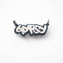 Load image into Gallery viewer, Example of customized Abstract Tag Pendant with the word/name "GYPSY". By TIN HAUS® Jewelry.