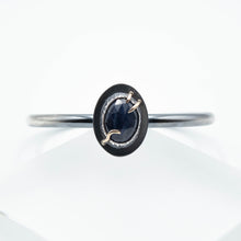 Load image into Gallery viewer, Abyss Cuff Bracelet - 14K Yellow Gold, Sterling Silver, Fine Silver, 6.5ct Blue Sapphire - TIN HAUS