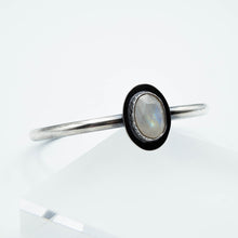 Load image into Gallery viewer, Moonstone Abyss Cuff Bracelet Essentials - Fine Silver, Sterling Silver, Moonstone - Made to Order - TIN HAUS