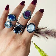 Load image into Gallery viewer, Rainbow Moonstone Abyss Ring - Fine Silver, Sterling Silver - Size 7.25 - TIN HAUS