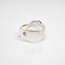 Load image into Gallery viewer, Men's Andromeda Ring - Smooth, Polish, 14KT Yellow Gold, Sterling Silver, White Diamonds - TIN HAUS Jewelry