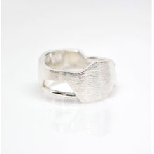 Load image into Gallery viewer, Women's Andromeda Ring - Brush-textured, Polish, Sterling Silver, White Topaz - TIN HAUS Jewelry