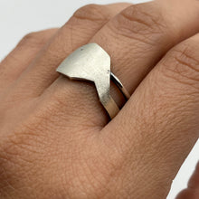 Load image into Gallery viewer, Women's Andromeda Ring - Brush-textured, Patina, Sterling Silver, White Topaz - TIN HAUS Jewelry