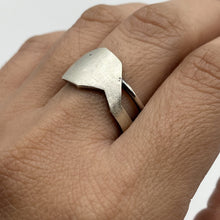 Load image into Gallery viewer, Women's Andromeda Ring - Brush-textured, Patina, Sterling Silver, White Topaz - TIN HAUS Jewelry