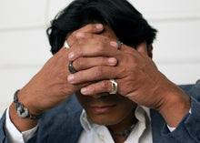 Load image into Gallery viewer, Andromeda and Solar Rings with Presence Chain Jewelry in Men's Styling - TIN HAUS Jewelry