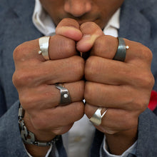 Load image into Gallery viewer, Solar Rings with the Andromeda Rings styling - TIN HAUS Jewelry