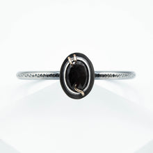 Load image into Gallery viewer, Abyss Cuff Bracelet - 14K Yellow Gold, Fine Silver, Sterling Silver, 6.9ct Black Sheen Sapphire - TIN HAUS