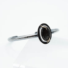 Load image into Gallery viewer, Abyss Cuff Bracelet - 14K Yellow Gold, Fine Silver, Sterling Silver, 6.9ct Black Sheen Sapphire - TIN HAUS