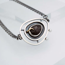 Load image into Gallery viewer, Black Sapphire Pearl Abyss Necklace - Sterling Silver, 14K Yellow Gold, Black Sapphire, Freshwater Pearls - TIN HAUS