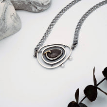 Load image into Gallery viewer, Black Sapphire Pearl Abyss Necklace - Sterling Silver, 14K Yellow Gold, Black Sapphire, Freshwater Pearls - TIN HAUS