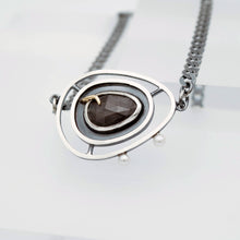 Load image into Gallery viewer, Black Sapphire Pearl Abyss Necklace - Sterling Silver, 14K Yellow Gold, Black Sapphire, Freshwater Pearls - TIN HAUS