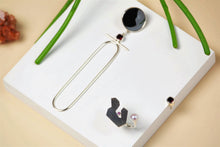 Load image into Gallery viewer, Cleopatra LE Earrings - Sterling Silver Garnet Hematite - TIN HAUS Jewelry