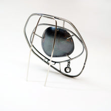 Load image into Gallery viewer, Conarium Brooch -Sterling Silver, Herkimer Gemstone, Silver Freshwater Pearl - TIN HAUS® Jewelry