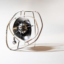 Load image into Gallery viewer, Conarium Brooch -Sterling Silver, Herkimer Gemstone, Silver Freshwater Pearl - TIN HAUS® Jewelry