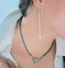 Load image into Gallery viewer, Cosmic Drop Pearl Earrings - Sterling Silver, White Freshwater Pearl - TIN HAUS Jewelry