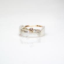 Load image into Gallery viewer, The Deity Ring - Polish, Smooth Texture, 14KT Yellow Gold, Sterling Silver, CVD Diamond - TIN HAUS Jewelry