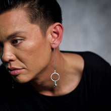 Load image into Gallery viewer, Descend Earrings with Screw Backs for Non-pierced Ears - Sterling Silver, Amethyst Faceted Stones - TIN HAUS Jewelry