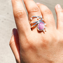 Load image into Gallery viewer, Diatom Ring with the Cyano Ring - Sterling Silver, Pink Sapphire, Pearls - Size 8.5 - TIN HAUS® Jewelry