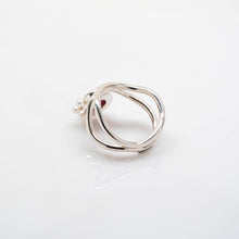 Load image into Gallery viewer, Diatom Ring - Sterling Silver, Pink Sapphire, Pearls - Size 8.5 - TIN HAUS® Jewelry
