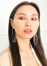 Load image into Gallery viewer, Equilibrium Earrings - Sterling Silver, Gold Rutilated Quartz - TIN HAUS Jewelry
