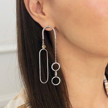 Load image into Gallery viewer, Equilibrium Earrings - Sterling Silver, Gold Rutilated Quartz - TIN HAUS Jewelry
