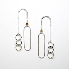 Load image into Gallery viewer, Equilibrium Earrings - Sterling Silver, Gold Rutilated Quartz - TIN HAUS Jewelry
