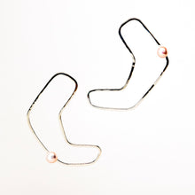 Load image into Gallery viewer, Form Studs - Sterling Silver, Light Mauve Freshwater Pearls - TIN HAUS Jewelry