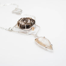 Load image into Gallery viewer, Fragmentation Necklace - 14K Yellow Gold, Sterling Silver, Phantom Quartz, Rutilated Quartz, Diamonds - TIN HAUS® Jewelry