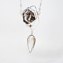 Load image into Gallery viewer, Fragmentation Necklace - 14K Yellow Gold, Sterling Silver, Phantom Quartz, Rutilated Quartz, Diamonds - TIN HAUS® Jewelry