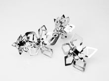Load image into Gallery viewer, Futuristic Flower Ear Climbers - Sterling Silver, One of a Kind - TIN HAUS Jewelry