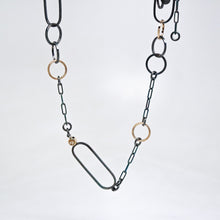 Load image into Gallery viewer, Interlink 14KT Gold Polished Sterling Silver Necklace