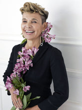 Load image into Gallery viewer, Interlink Sterling Silver Earrings on model - TIN HAUS Jewelry