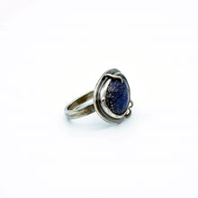 Load image into Gallery viewer, Rosecut Lapis Lazuli Sterling Silver Ring - OOAK - Size 7 - TIN HAUS Jewelry