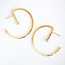 Load image into Gallery viewer, Lunar Hoops, Small - Sterling Silver or 14KT Gold with Choice of Gemstones - TIN HAUS Jewelry