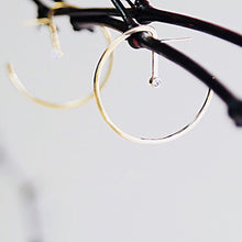 Load image into Gallery viewer, Lunar Hoops, Small - Sterling Silver or 14KT Gold with Choice of Gemstones - TIN HAUS Jewelry