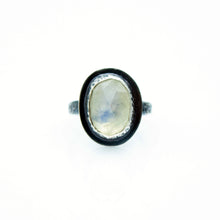 Load image into Gallery viewer, Rainbow Moonstone Abyss Ring - Fine Silver, Sterling Silver - Size 7.25 - TIN HAUS