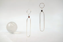 Load image into Gallery viewer, Nefertiti Earrings - Sterling Silver, Garnet Faceted Stones - TIN HAUS Jewelry