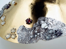 Load image into Gallery viewer, Origins Collar Necklace - 14k Plated-Brass, Sterling Silver, Multi-Sapphire, White Topaz, Rhodolite Garnet, Freshwater Pearls - One Size - TIN HAUS