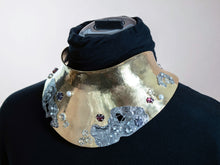 Load image into Gallery viewer, Origins Collar Necklace - 14k Plated-Brass, Sterling Silver, Multi-Sapphire, White Topaz, Rhodolite Garnet, Freshwater Pearls Origins Collar Necklace - 14k Plated-Brass, Sterling Silver, Multi-Sapphire, White Topaz, Rhodolite Garnet, Freshwater Pearls - One Size - TIN HAUSSize Medium - TIN HAUS