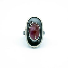 Load image into Gallery viewer, Pink Sapphire Shadow Box Ring - OOAK - Size 7 - TIN HAUS Jewelry