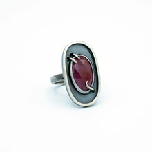Load image into Gallery viewer, Pink Sapphire Shadow Box Ring - OOAK - Size 7 - TIN HAUS Jewelry