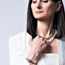 Load image into Gallery viewer, Presence II-Loop Necklace and Bracelet Group Shot - Sterling Silver, Fine Silver - TIN HAUS Jewelry