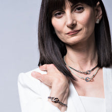 Load image into Gallery viewer, Presence II-Loop Necklace Group Shot - Sterling Silver, Fine Silver - TIN HAUS Jewelry