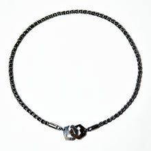 Load image into Gallery viewer, Presence II-Loop Necklace in Patina - Sterling Silver, Fine Silver - TIN HAUS Jewelry