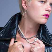 Load image into Gallery viewer, Presence II-Loop and III-Loop Necklace with Lunar Star Hoop Earrings Group Shot - TIN HAUS Jewelry