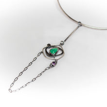 Load image into Gallery viewer, Rebel Lariat Wire Choker - Chrysoprase, Amethyst, Black Rutile Quartz - TIN HAUS