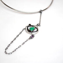 Load image into Gallery viewer, Rebel Lariat Wire Choker - Chrysoprase, Amethyst, Black Rutile Quartz - TIN HAUS
