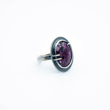 Load image into Gallery viewer, Ruby Quartz Black Tourmaline Ring -  OOAK - Size 7 - TIN HAUS Jewelry