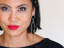 Load image into Gallery viewer, Nefertiti Earrings - Sterling Silver, Garnet Faceted Stones - TIN HAUS Jewelry